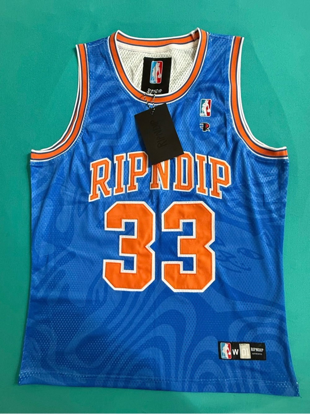 Ripndip Blue and Orange Number 33 Basketball Jersey